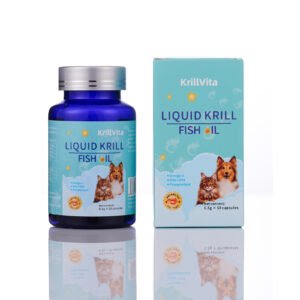 Liquid Krill Oil for Dogs & Cats - Omega-3 Fish Oil Supplement for Skin, Coat & Joints - Tasty Fish-Shaped Capsules