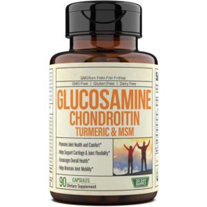 Glucosamine Chondroitin Turmeric MSM Supplement – Joint Support, Mobility & Comfort – 90 Capsules