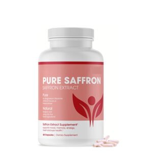 Pure Saffron Extract Supplement Capsules – Natural Mood & Metabolism Support – Vegan, Non-GMO (60 Caps)