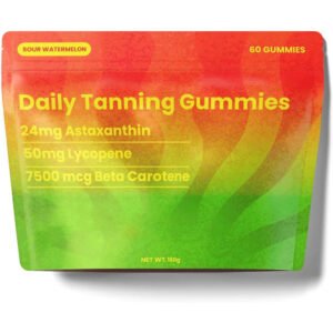 Skin Glow Gummies – 60 Count with Astaxanthin & Antioxidants, Vegan Sour Watermelon