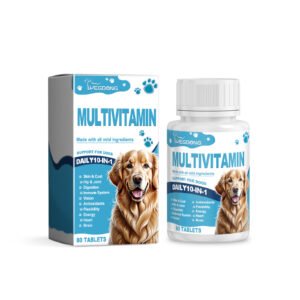 Dog Multivitamin Chewable Tablets - 10-in-1 Vitamin Blend for Immunity, Coat & Digestion - 80 Tabs