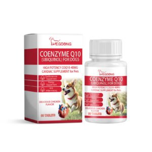CoQ10 for Dogs -  High Potency Heart & Energy Supplement - Chicken Flavor (80 Tablets)