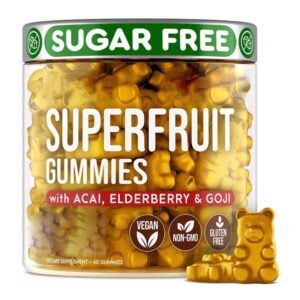 Superfruit Gummy Vitamins - Acai, Elderberry & Goji - Sugar Free Energy & Skin Support