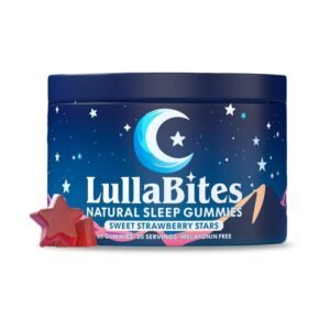 LullaBites Sleep Gummies - 5-HTP, L-Theanine, Magnesium Glycinate, Valerian Root - 60 Count